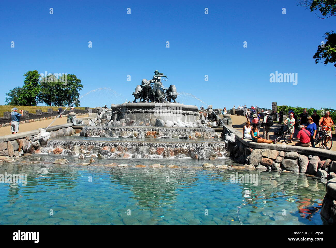La Fontana Gefion a Copenhagen, Danimarca Foto Stock