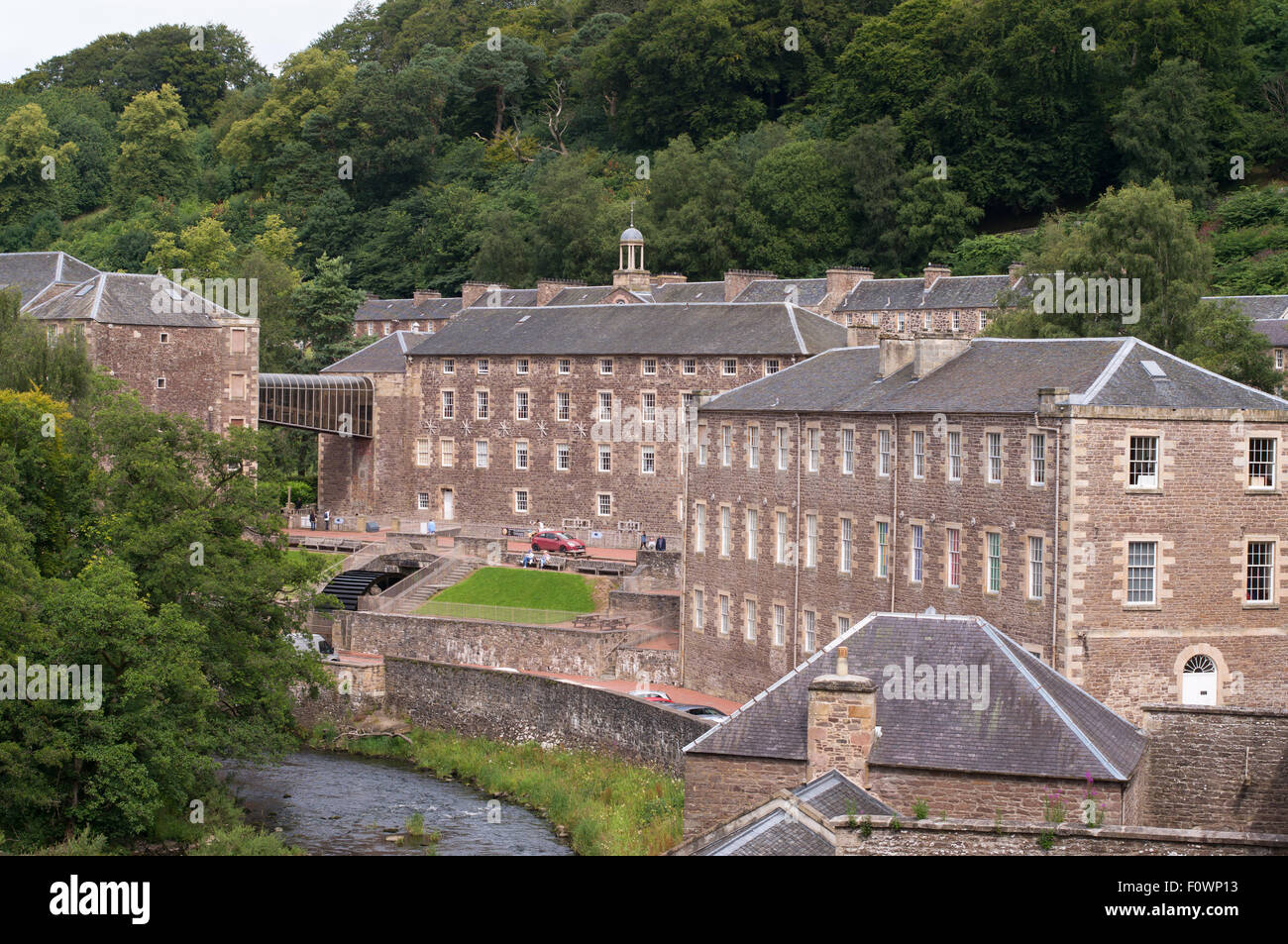 New Lanark Mills, Sito del Patrimonio Mondiale, Lanark, South Lanarkshire, Scotland, Regno Unito Foto Stock