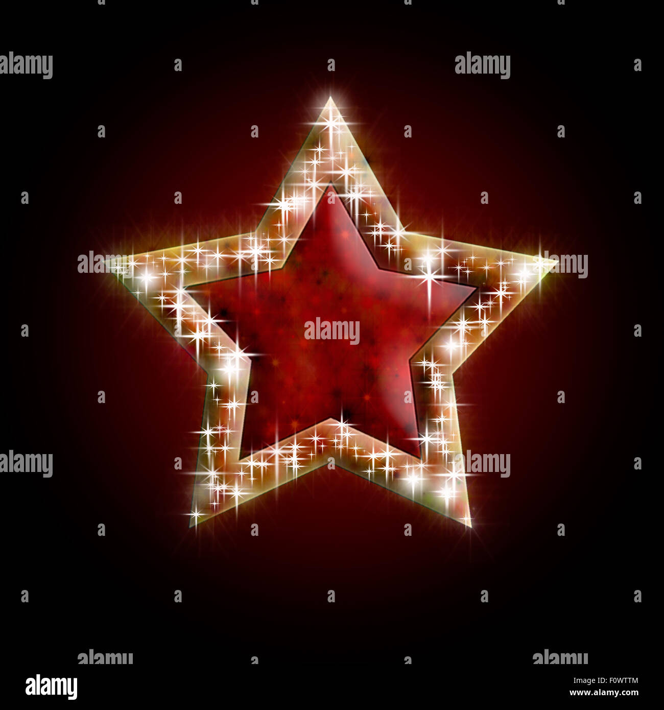 Bella stella di Natale su sfondo scuro, illustrazione Foto Stock