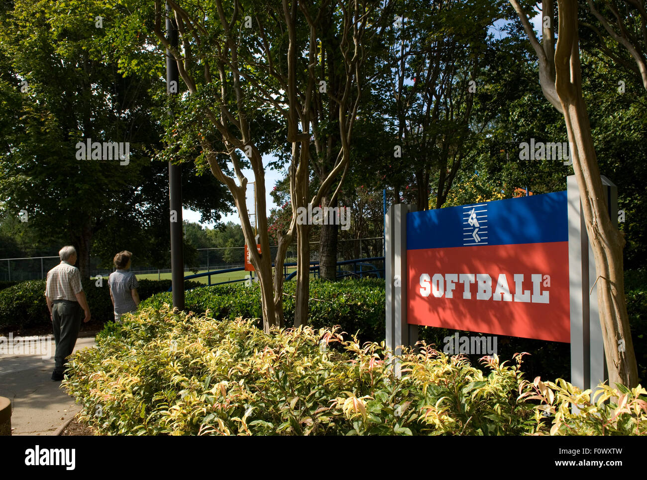 Paio di entrare Cherry Park Campo softball Rock Hill SC USA Foto Stock