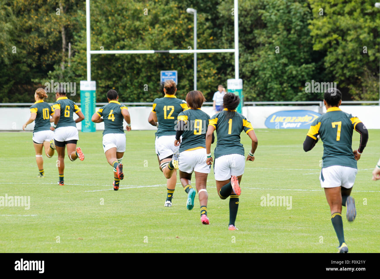 Dublino, Irlanda. Il 22 agosto 2015. Sud Africa v di Hong Kong durante la donna Sevens qualificatore di serie corrisponde all'UCD Bowl, Dublino. Il Sud Africa ha vinto 31 - 5. Credito: Elsie Kibue / Alamy Live News Foto Stock