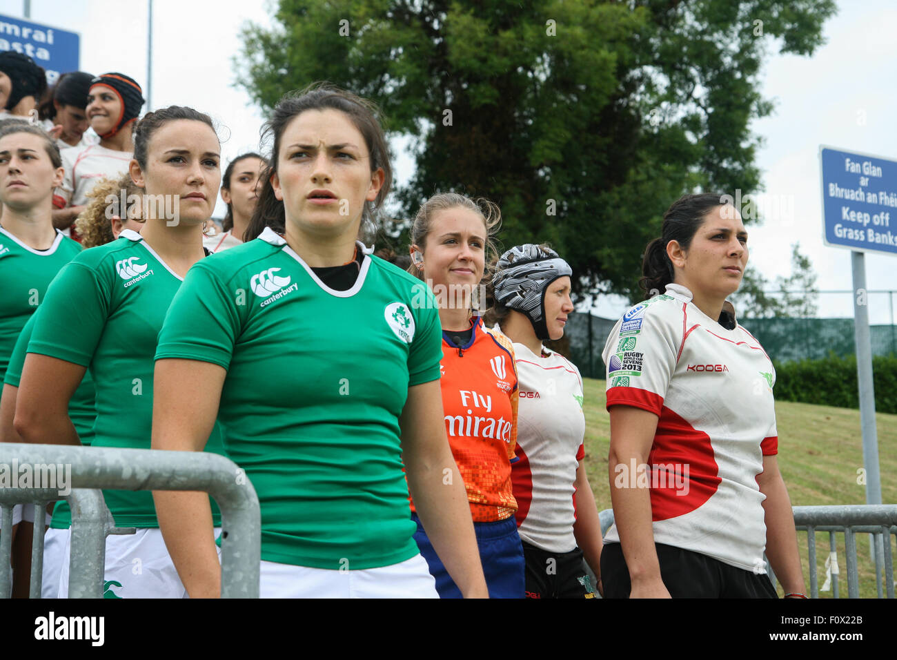 Dublino, Irlanda. Il 22 agosto 2015. Irlanda v Messico durante la donna Sevens qualificatore di serie corrisponde all'UCD Bowl, Dublino. L'Irlanda ha vinto la partita 64 - 0. Credito: Elsie Kibue / Alamy Live News Foto Stock