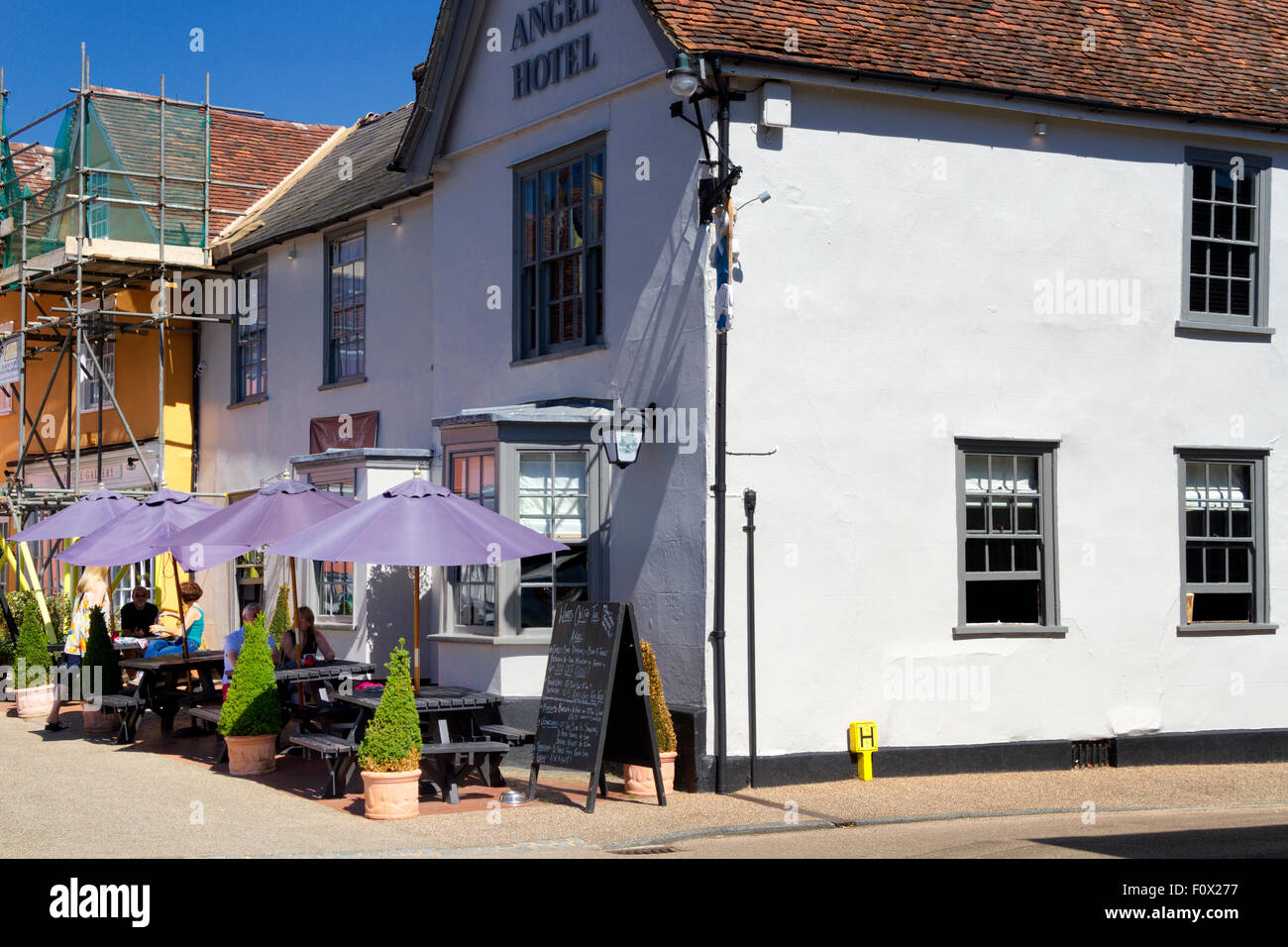 L'Hotel Angel, luogo di mercato, Lavenham, Suffolk, Regno Unito Foto Stock