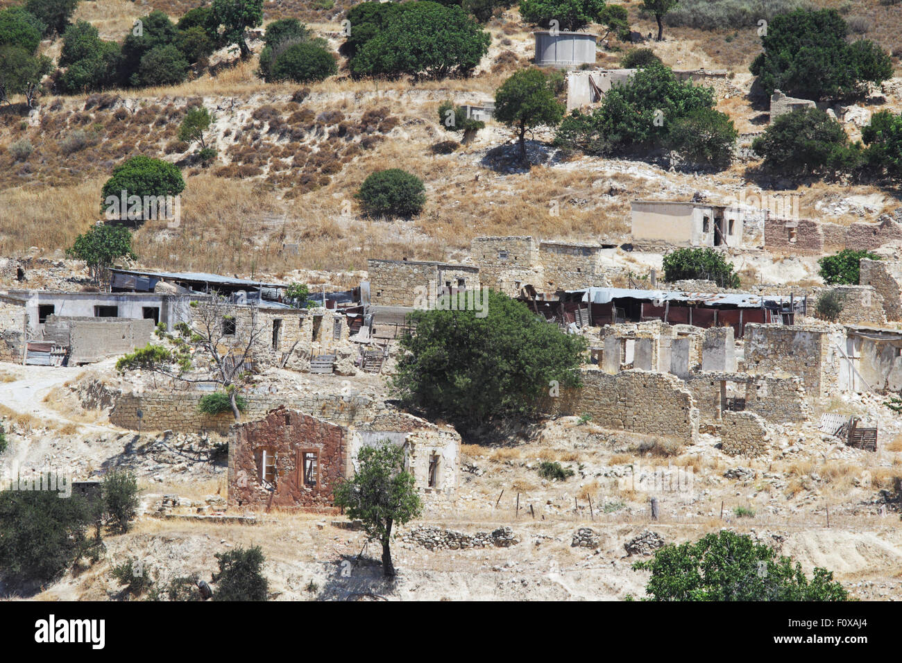 Souskiou villaggio abbandonato nel distretto di Paphos, Cipro Foto Stock