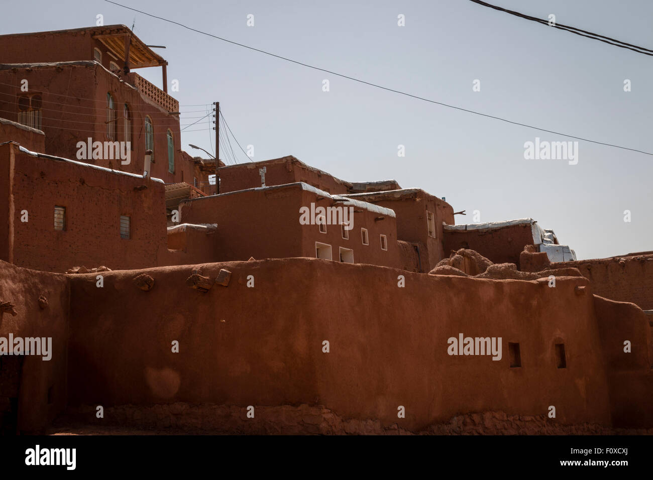 Bella tradizionale e antico borgo vecchio nel deserto di Dasht-e Kavir in Iran Foto Stock