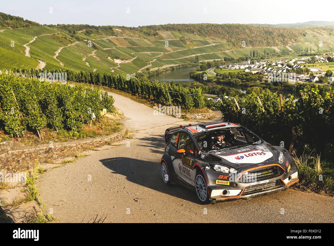Renania-palatinato, Germania. Il 22 agosto, 2015. Gamme Baumholder, Renania-Palatinato, Germania, WRC Rally di Germania. Robert Kubica (POL) e SZPA (POL) - Ford Fiesta WRC Credit: Azione Plus immagini di sport/Alamy Live News Foto Stock
