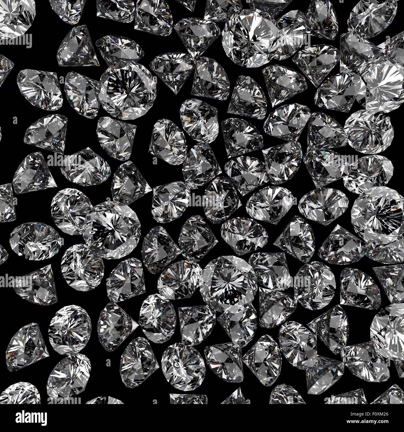 Diamanti 3d nella composizione come concetto Foto Stock