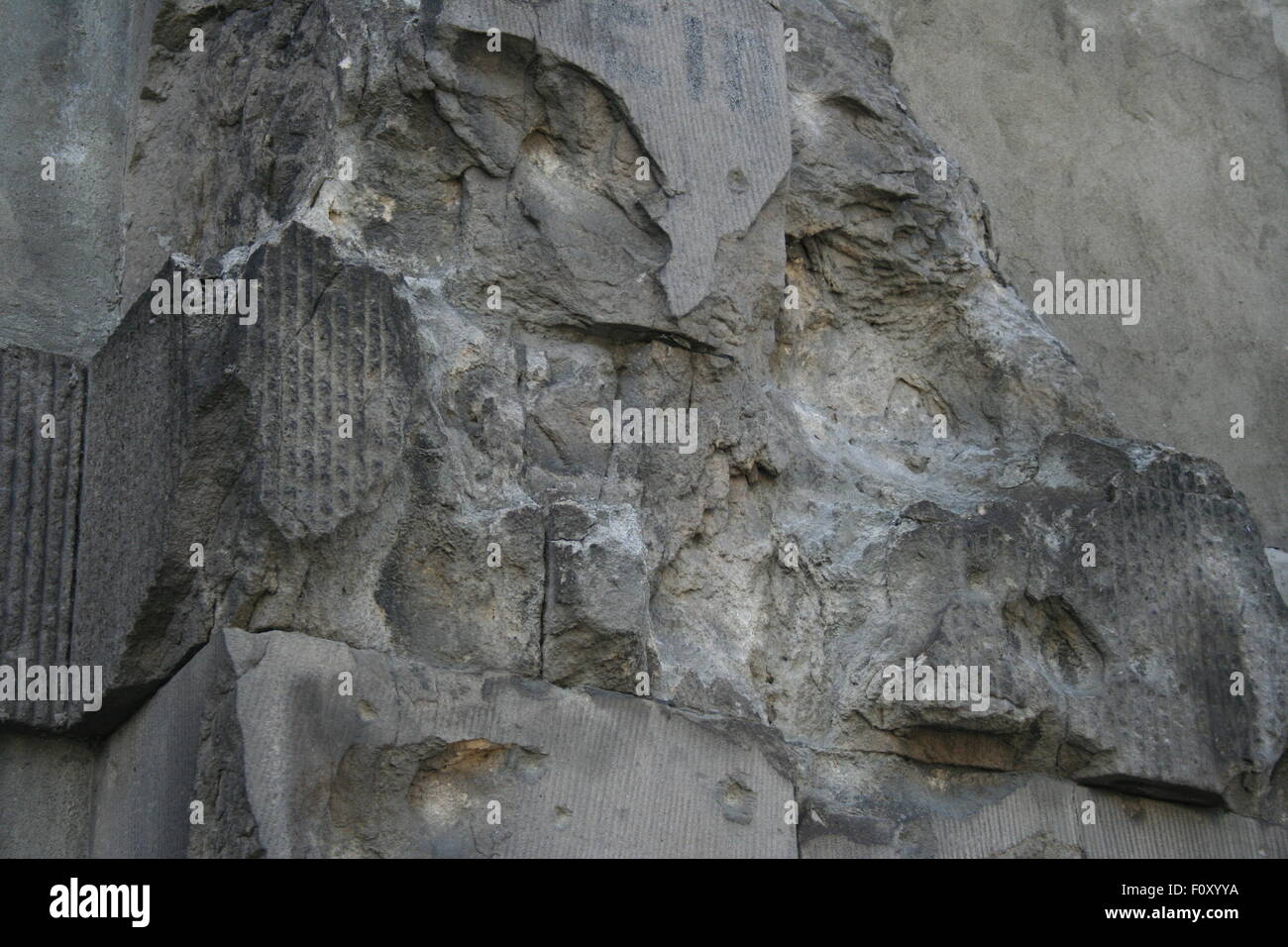 Muro di pietra texture di sfondo o Foto Stock