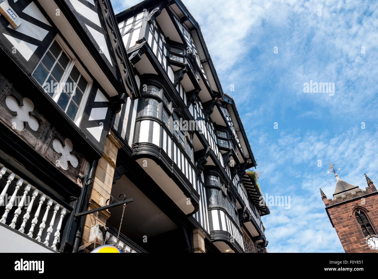 L'edificio unico stile di Chester righe di Chester, Cheshire Regno Unito Foto Stock