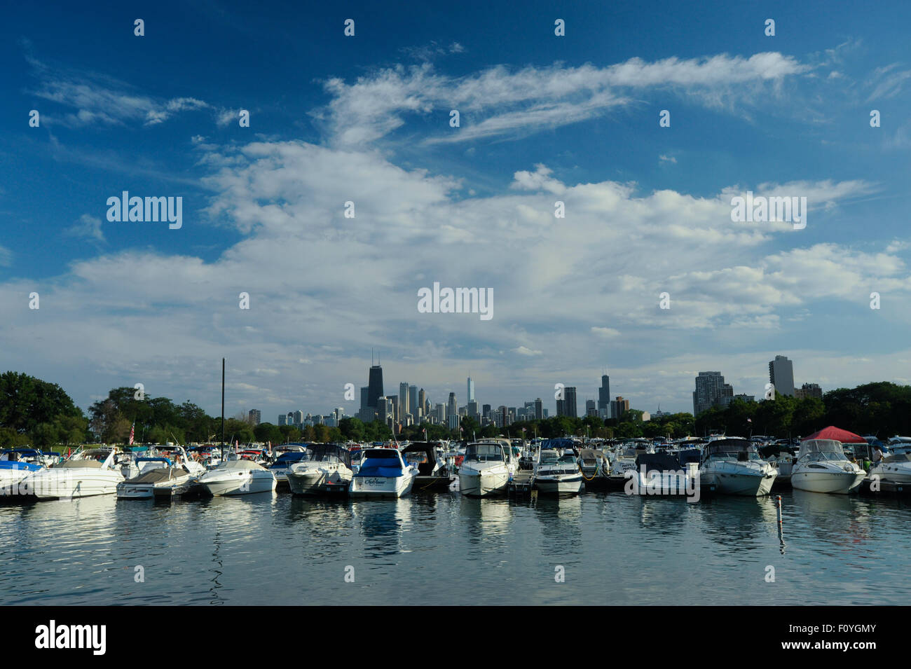 Diversey porto sul lago Michigan, Chicago, Illinois Foto Stock