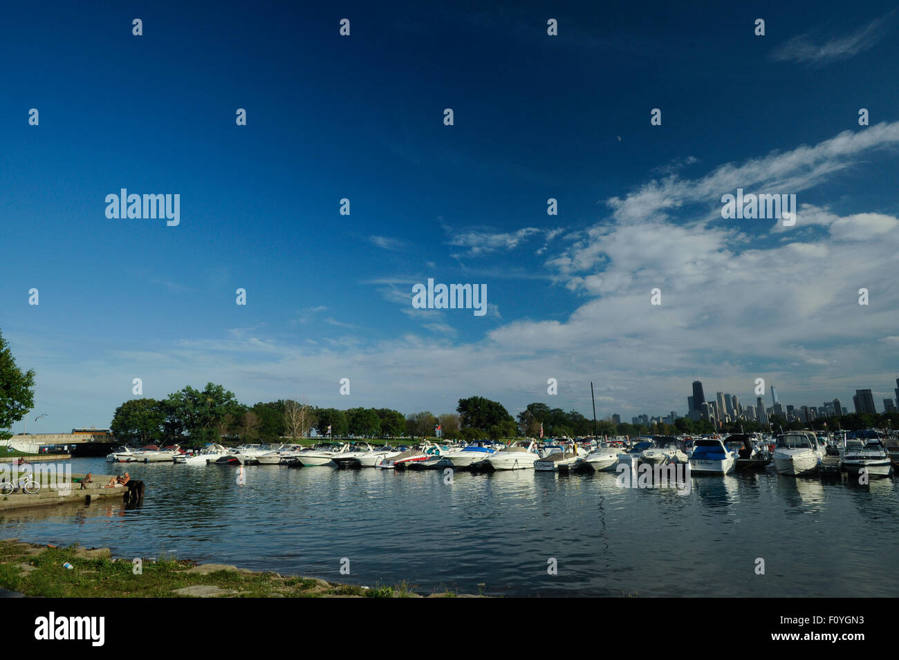 Diversey porto sul lago Michigan, Chicago, Illinois Foto Stock