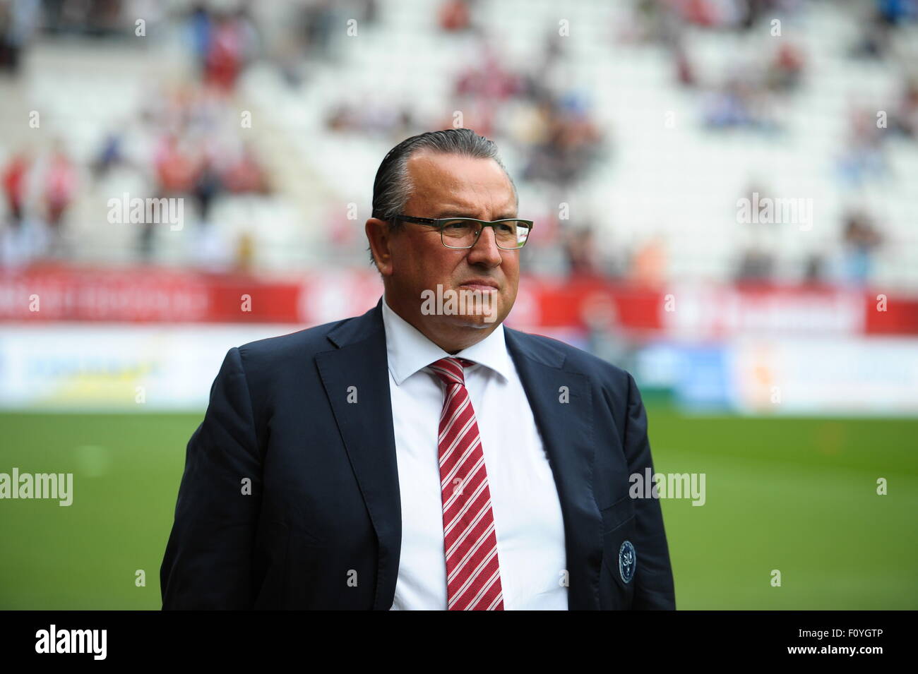 Jean Pierre CAILLOT - 16.08.2015 - Reims/Marseille - 2eme journee de Ligue 1.Photo : Andre Ferreira/Icona Sport Foto Stock