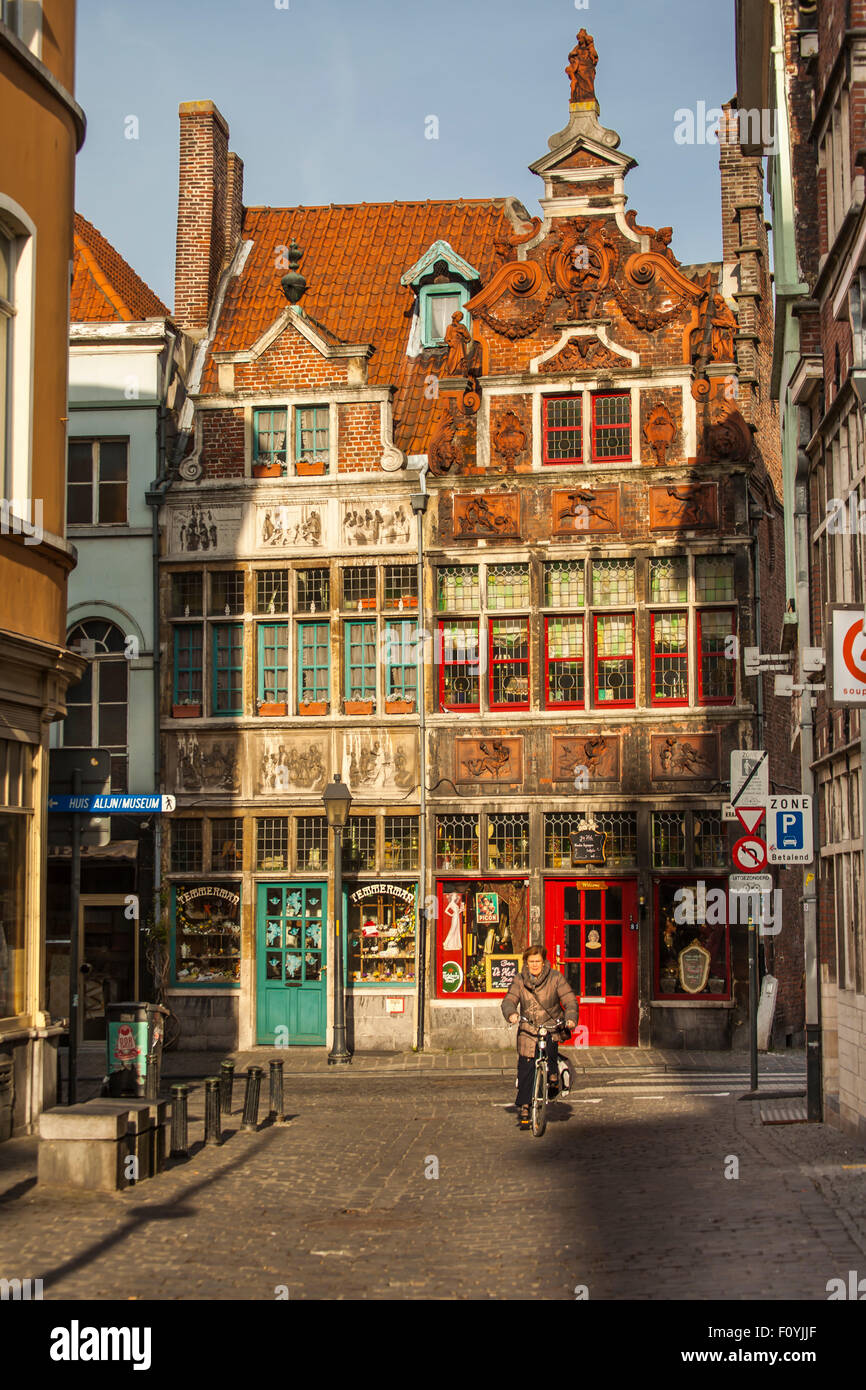 Il quartiere storico di Ghent, Belgio Foto Stock