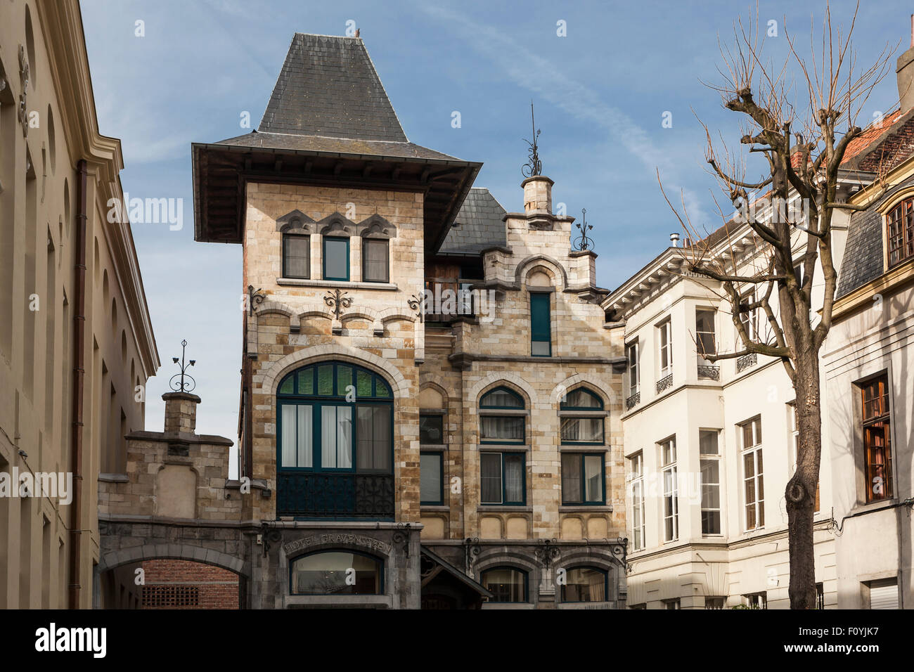 Il quartiere storico di Ghent, Belgio Foto Stock