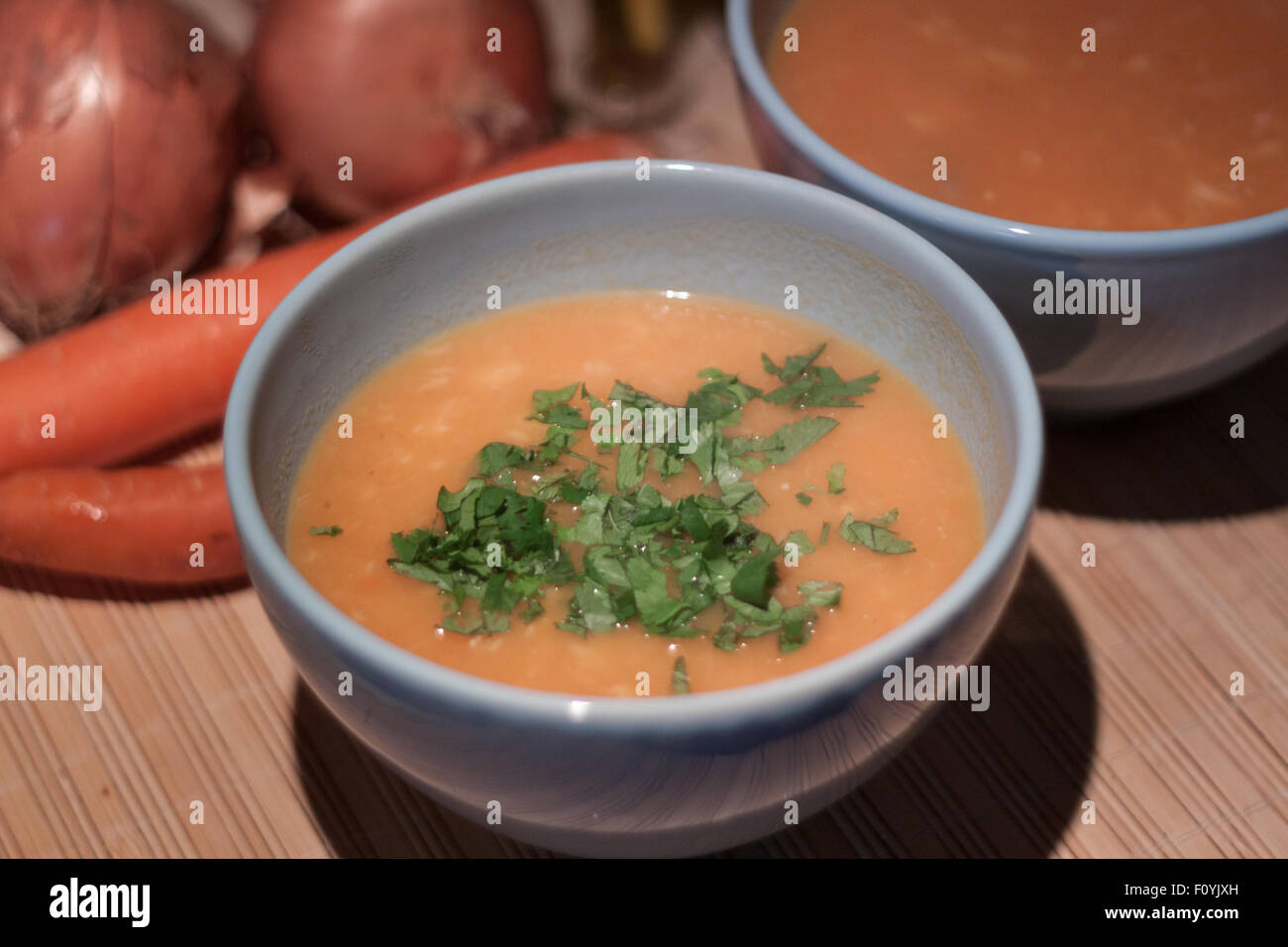 Zuppa di carote Foto Stock