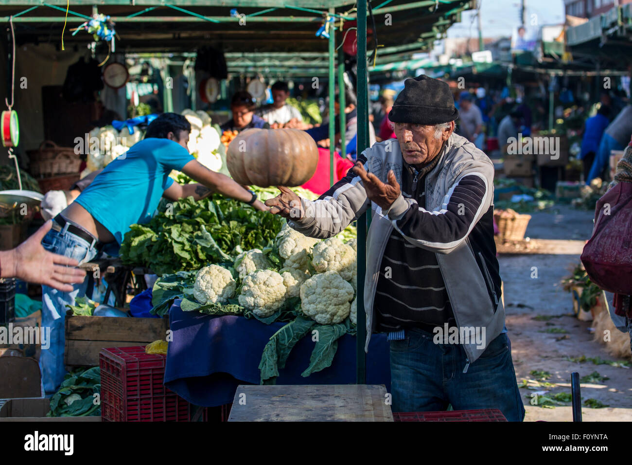 Il mercato settimanale, Valparaiso, Cile Foto Stock