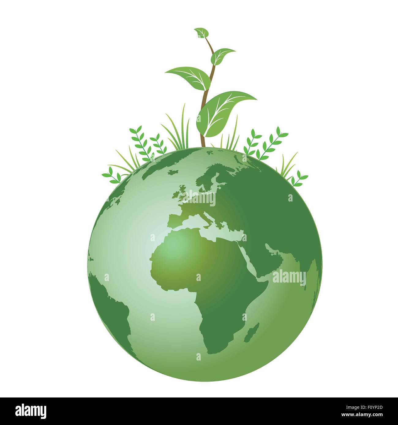 Pianta verde sulla terra Illustrazione Vettoriale