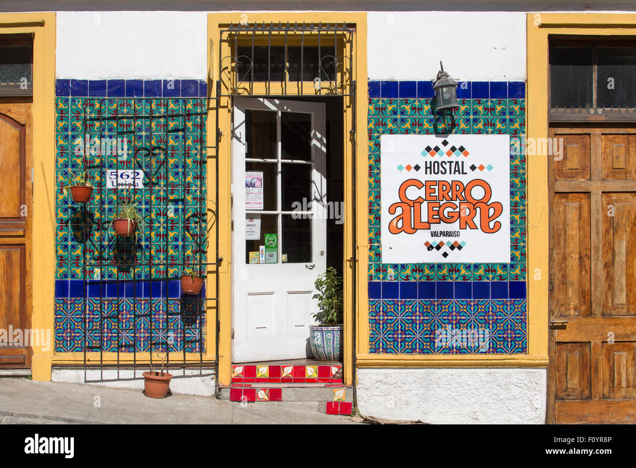 Cerro Alegre ostello, Valparaiso, Cile Foto Stock