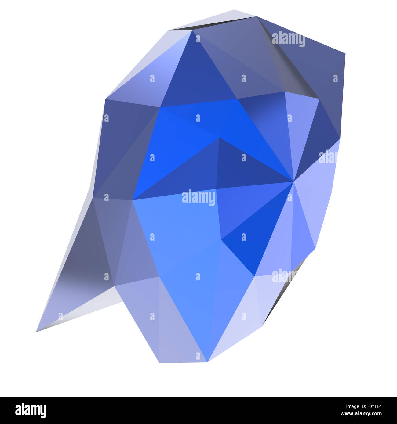 Bassa poli geometrica bolla del parlato su sfondo bianco Foto Stock