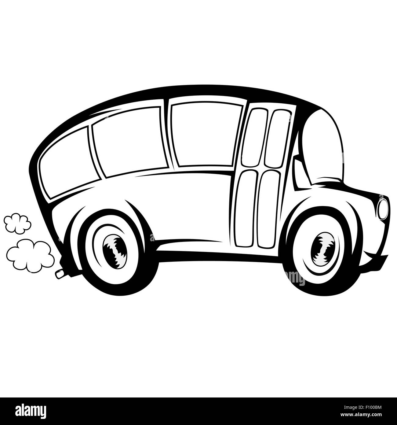 Silhouette illustrazione di un (Scuola) bus Foto Stock