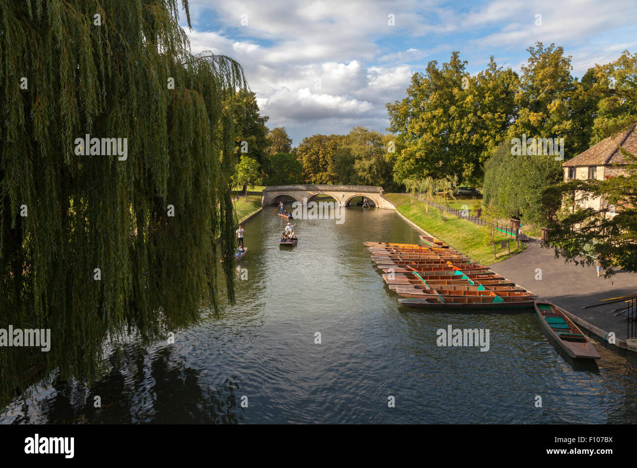Sterline ormeggiato sul fiume Cam in Cambridge Foto Stock
