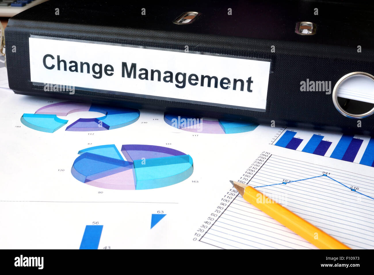 Grafici e file Cartella con l'etichetta Change Management. Il concetto di business. Foto Stock