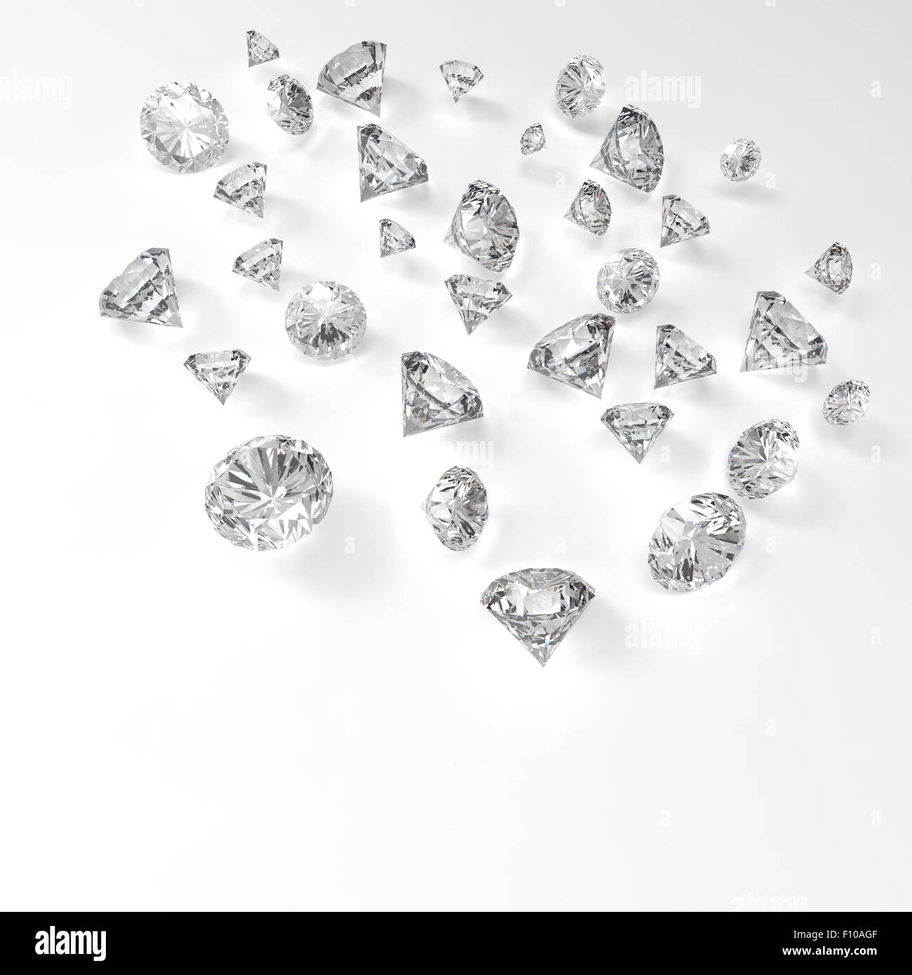 Diamanti 3d nella composizione come concetto Foto Stock