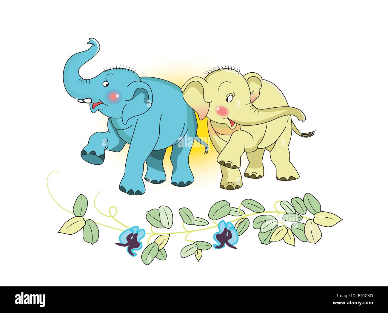 Gli elefanti in amore Illustrazione Vettoriale