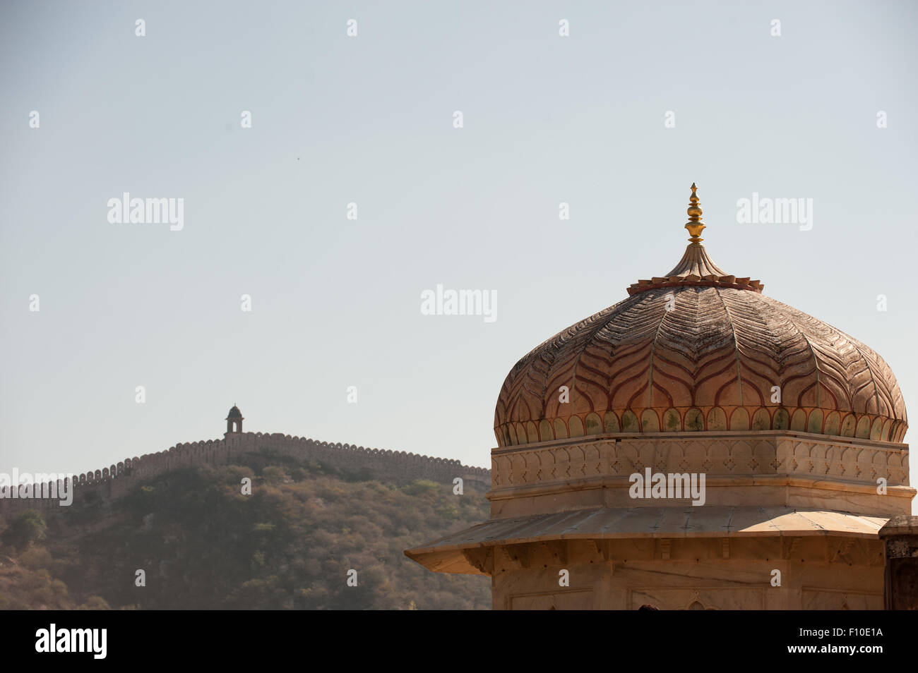 Jaipur, India. Merli di Forte Amber. Foto Stock