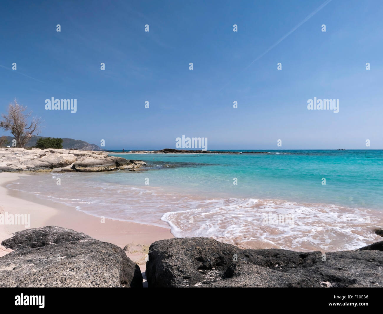 La spiaggia di Elafonissi, distretto di Chania, Creta, Grecia. Foto Stock