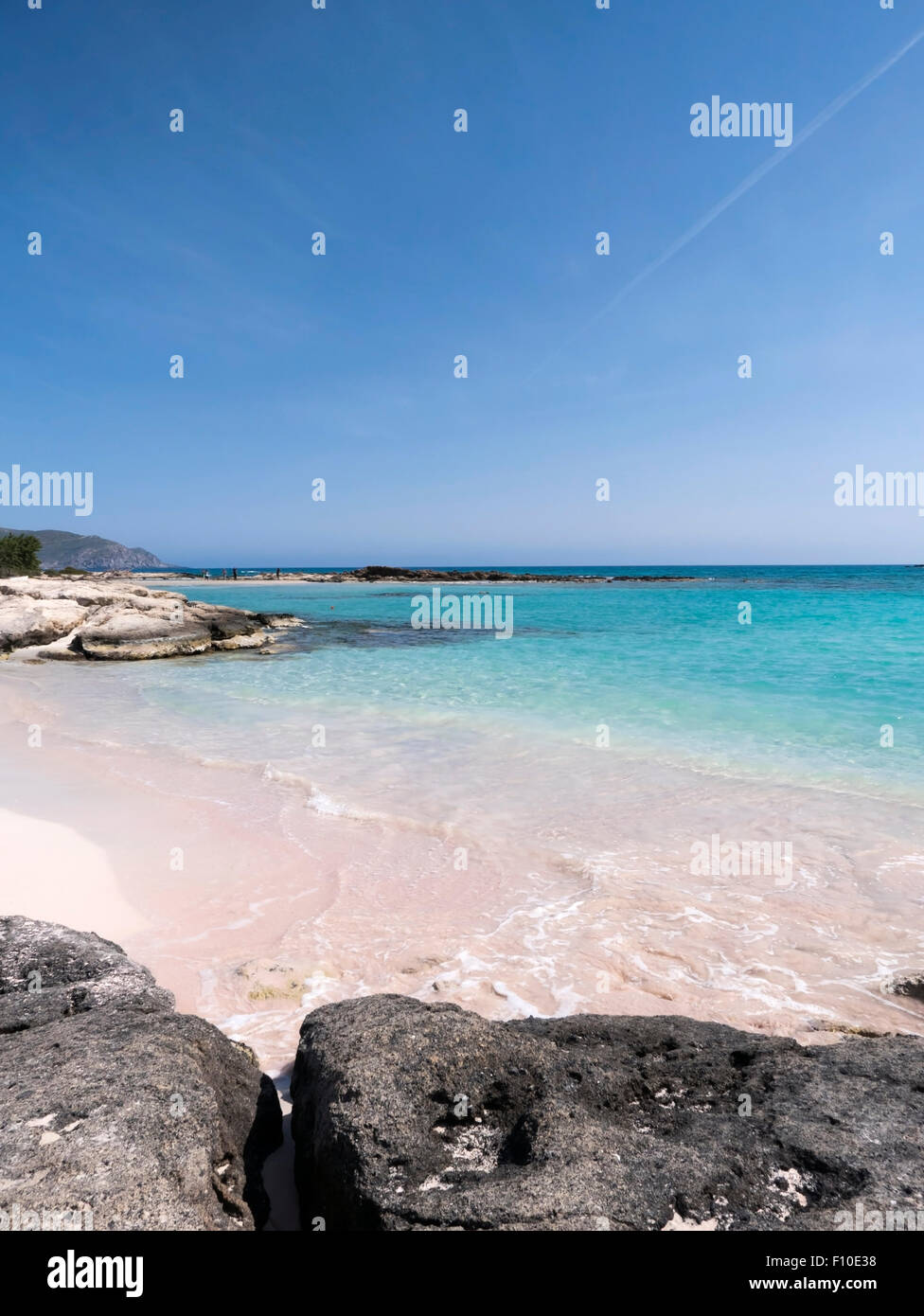 La spiaggia di Elafonissi, distretto di Chania, Creta, Grecia. Foto Stock