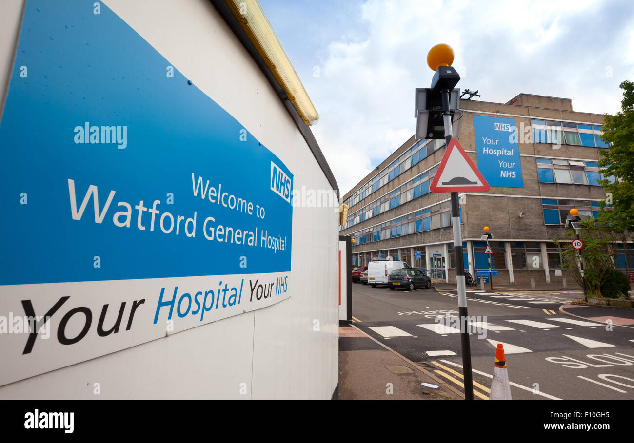 Watford General Hospital, Watford, Hertfordshire, Regno Unito Foto Stock