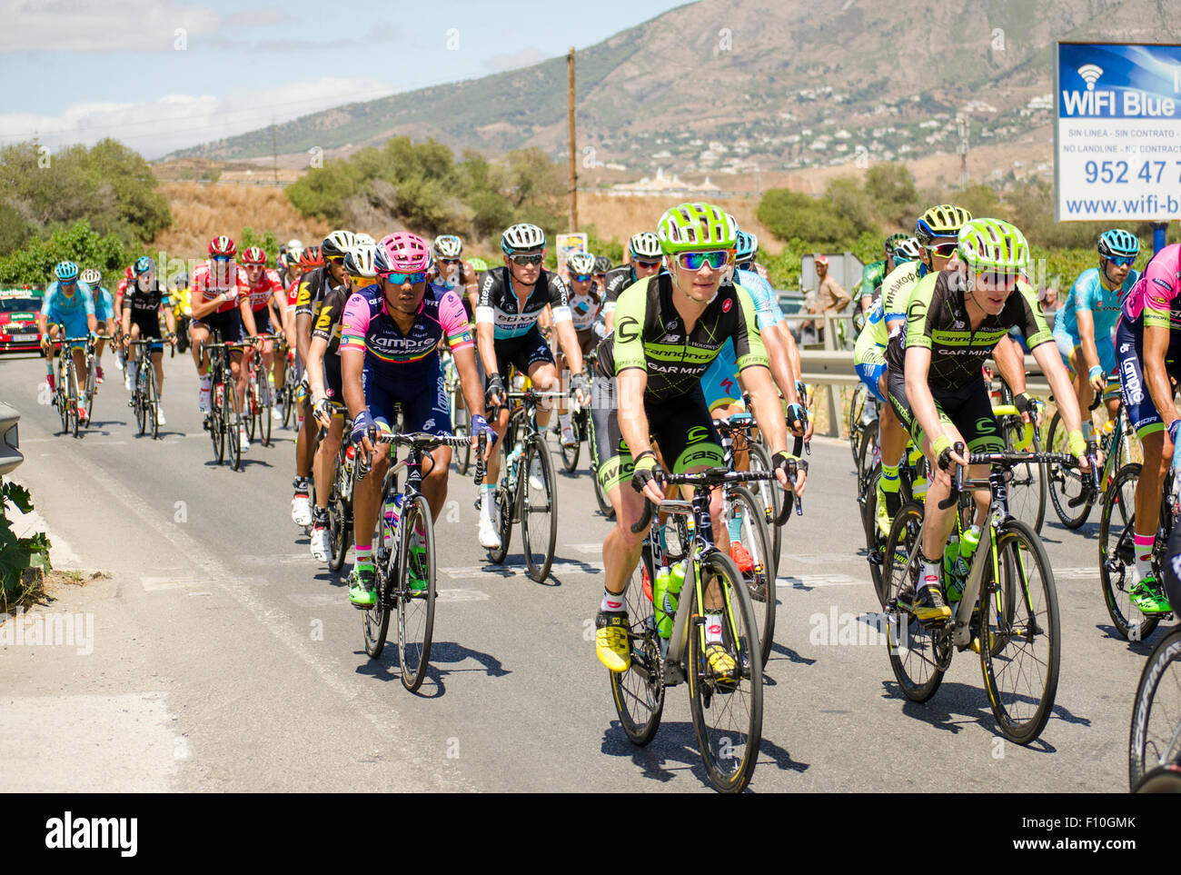 Spagna. 24 Agosto, 2015. Fase 3; da Mijas a Malaga; 158 km. Spagna. Credito: Perry Van Munster/Alamy Live News Foto Stock