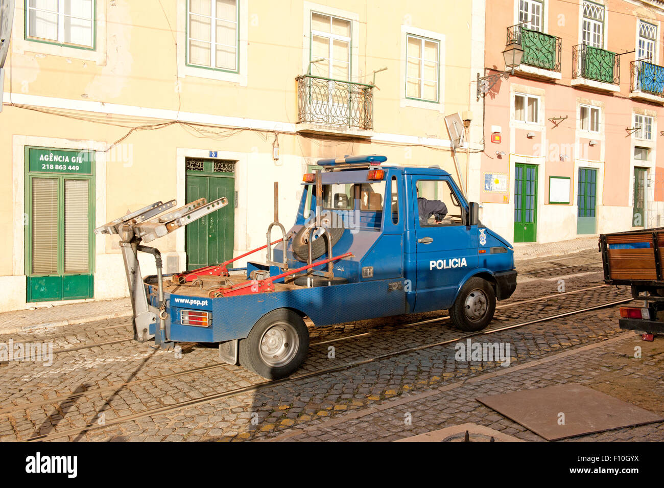 Il Portogallo auto della polizia - Policia de Seguranca Publica (Pubblica Sicurezza Polizia) sulle strade Foto Stock