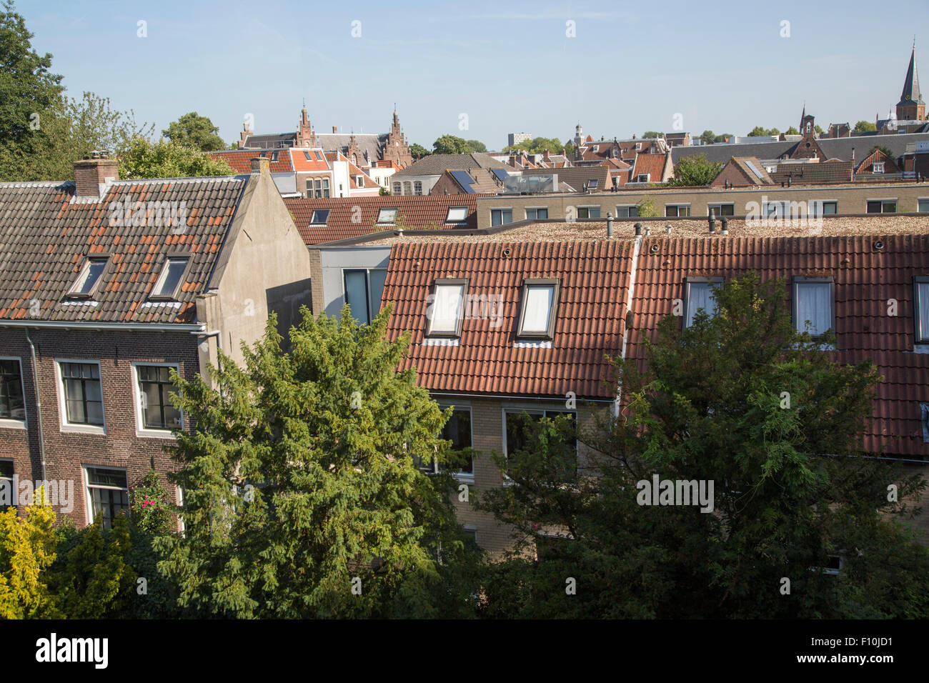 Vista sui tetti di edifici storici, Utrecht, Paesi Bassi Foto Stock