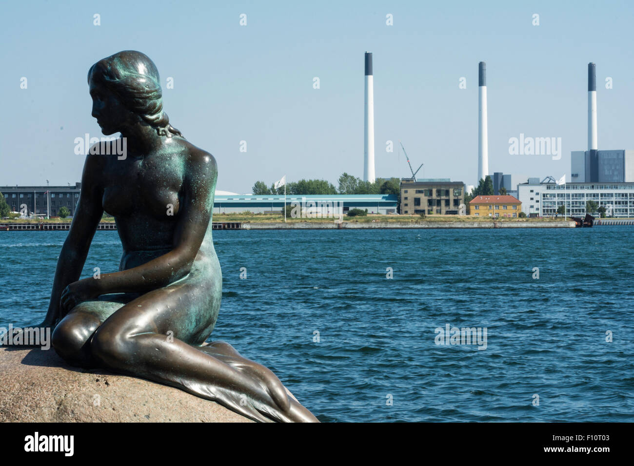 La statua della Sirenetta, Copenhagen, Danimarca Foto Stock