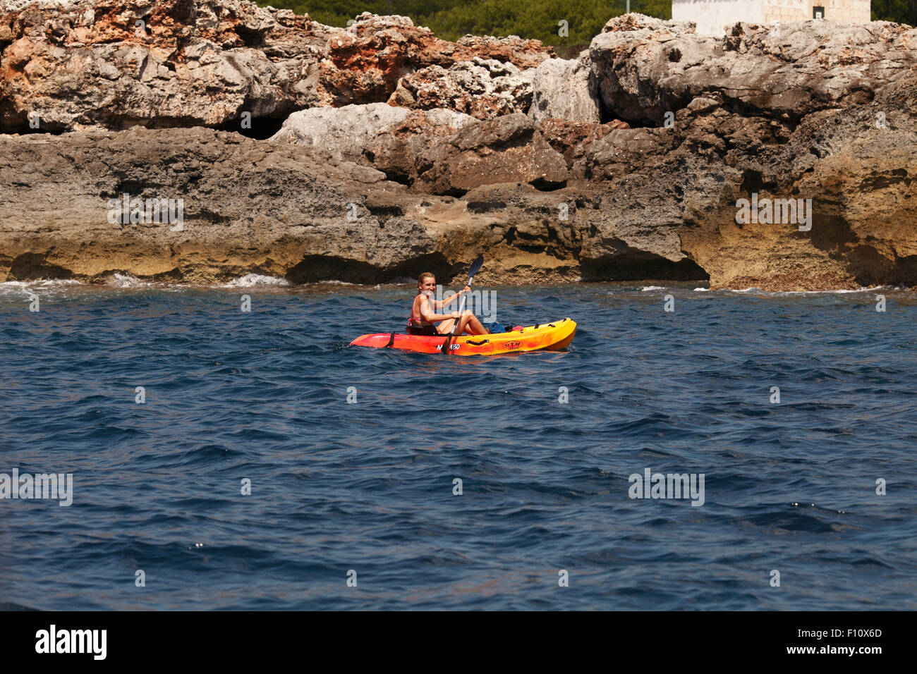 kayak di mare Foto Stock