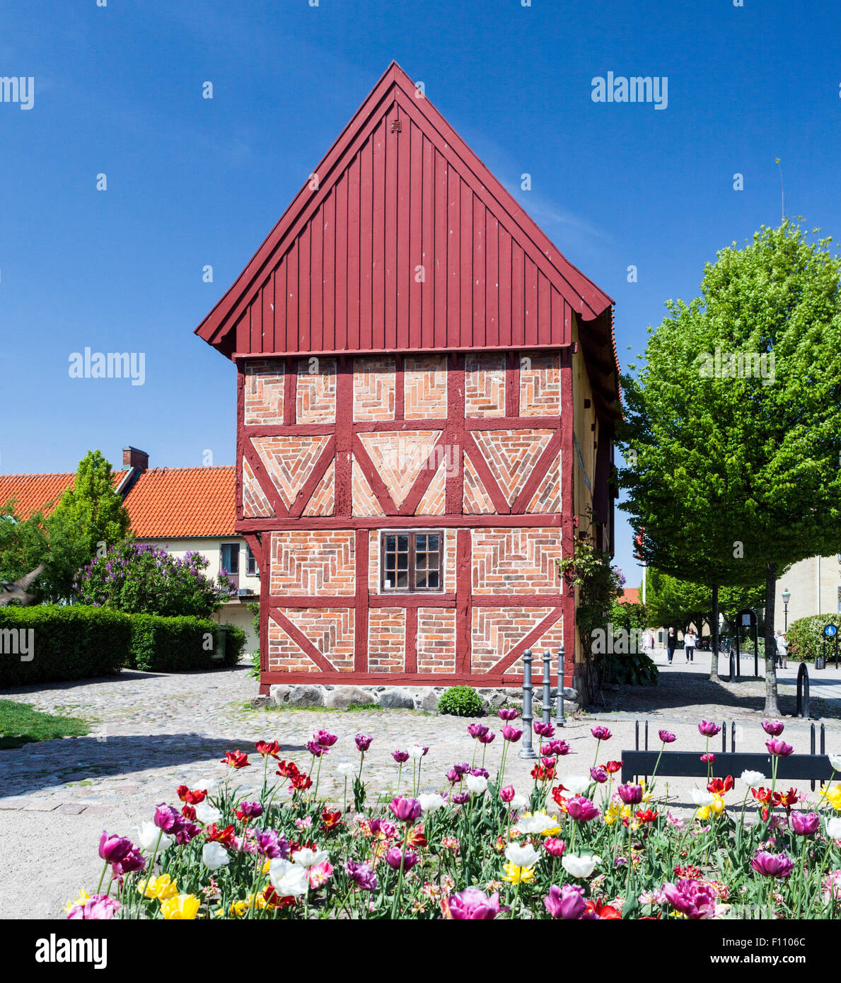 Borgmastarehuset (Sindaco di casa) nel quartiere storico di Ystad in Skane nella Svezia meridionale Foto Stock