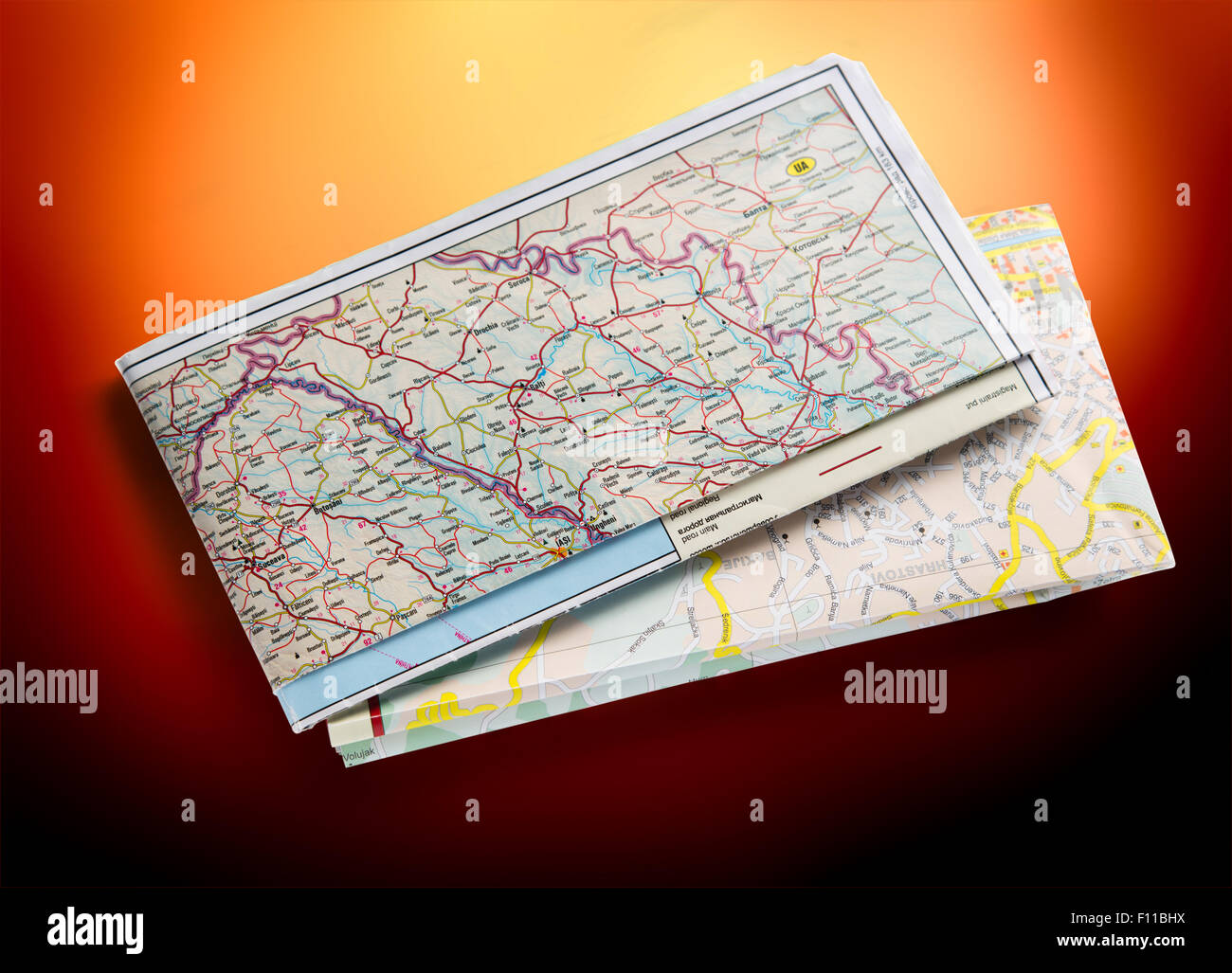 Balkan road map 2012 su sfondo rosso Foto Stock