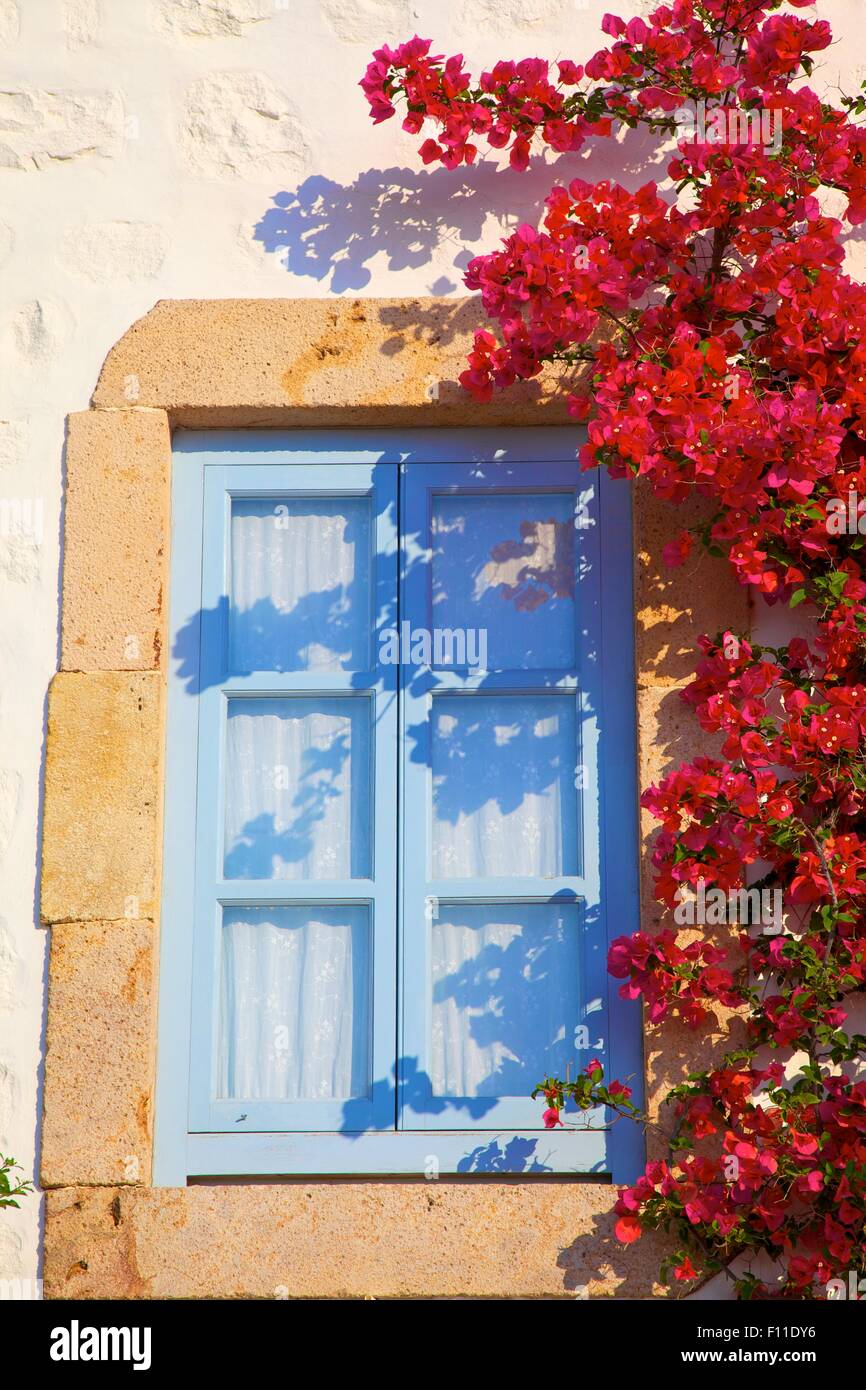 Architettura locale, Patmos, Dodecaneso, isole greche, Grecia, Europa Foto Stock