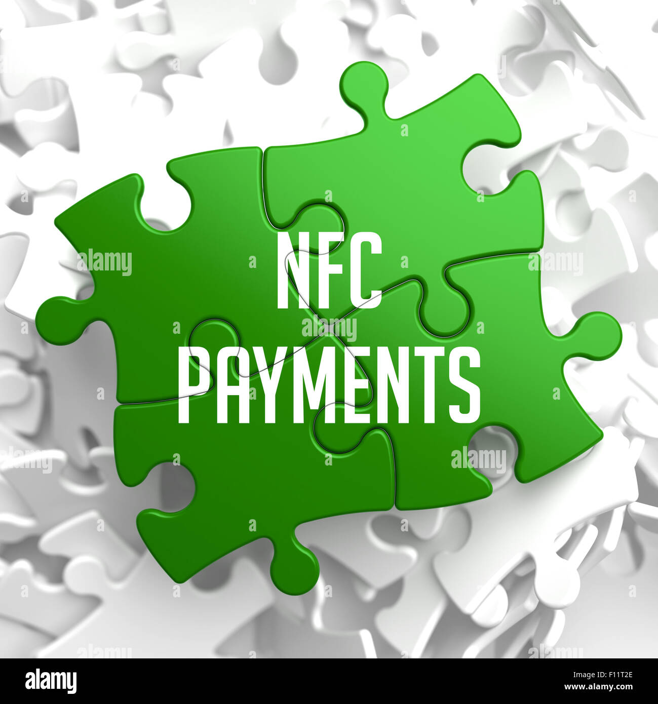 Pagamenti NFC sul verde Puzzle. Foto Stock
