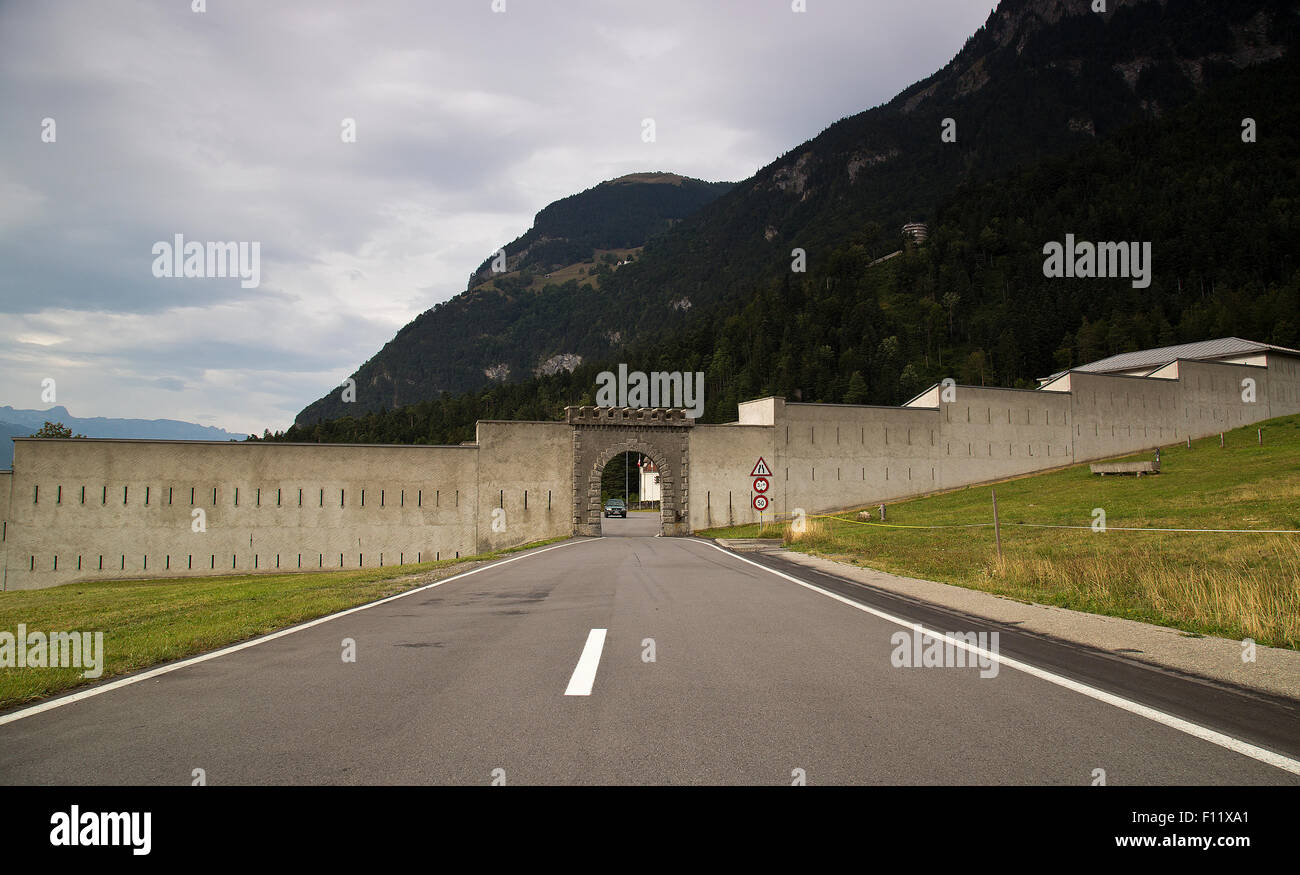 San Luzisteig passano in Svizzera in estate Foto Stock