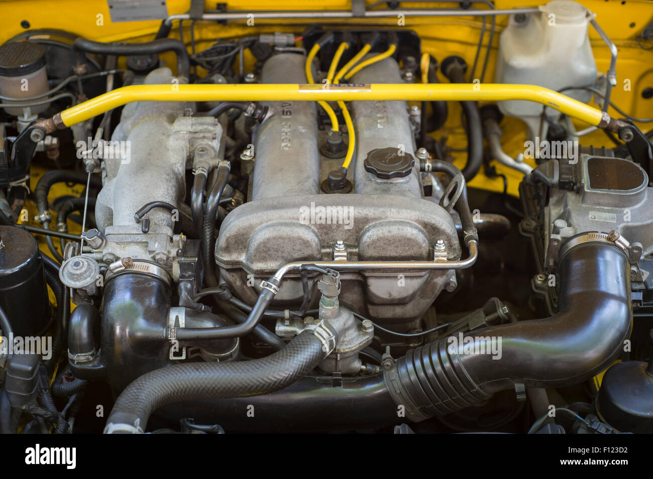 Close up di un motore a combustione. Foto Stock