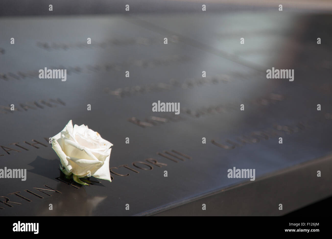 Ground zero Memorial nella città di New York Foto Stock