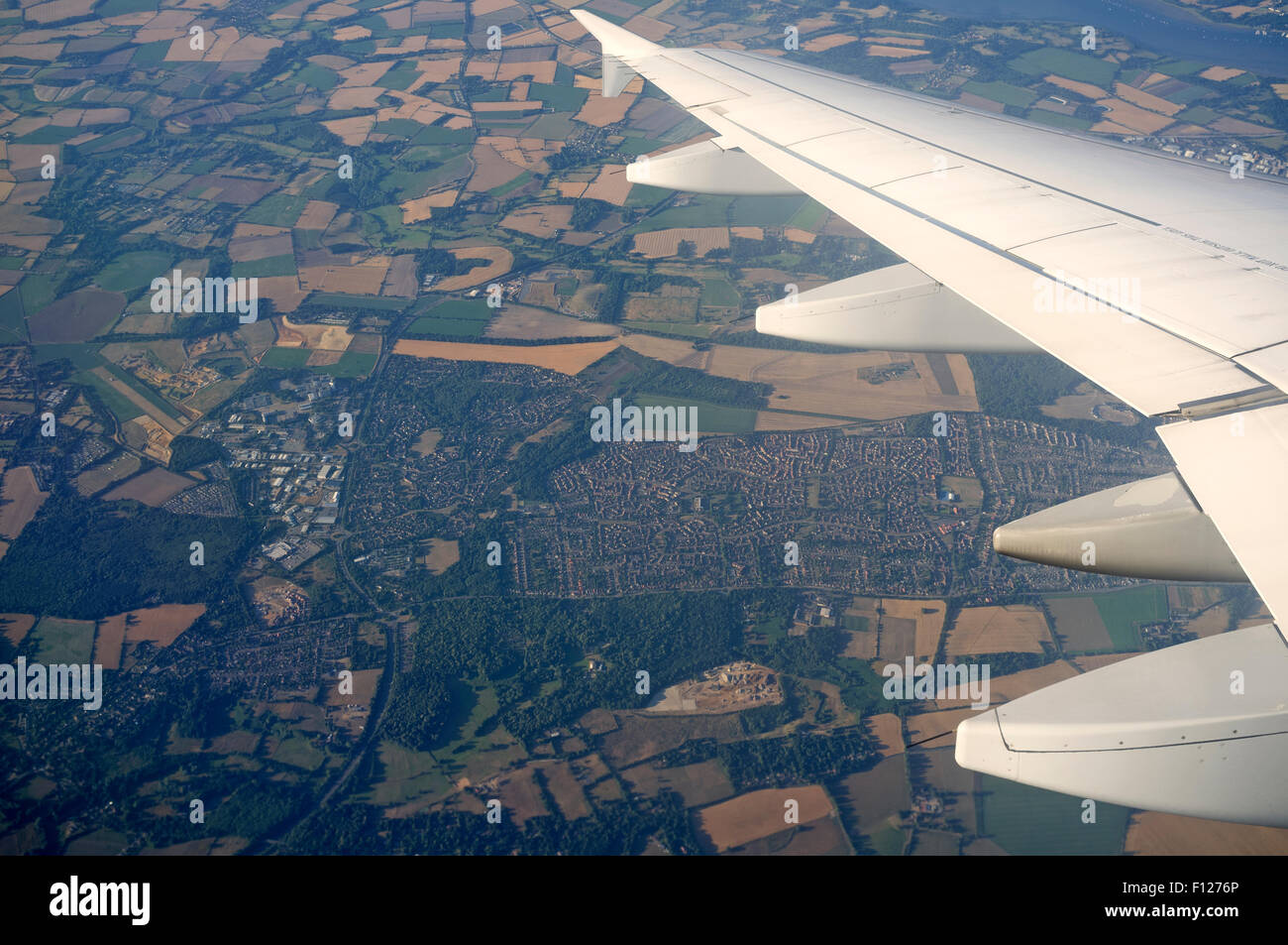 Germanwings Airbus A319 sulla rotta per Londra Stansted sopra Martlesham Suffolk Regno Unito Foto Stock