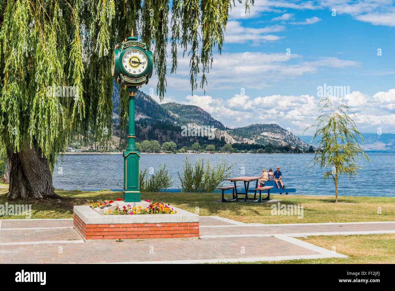Rotary Club orologio, Peachland, Okanagan Valley, British Columbia, Canada Foto Stock