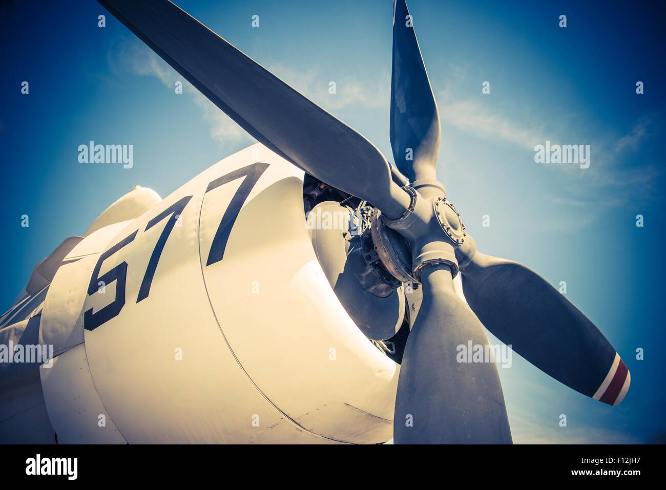 Età militare della II guerra mondiale di aerei da combattimento elica Closeup Photo. Foto Stock
