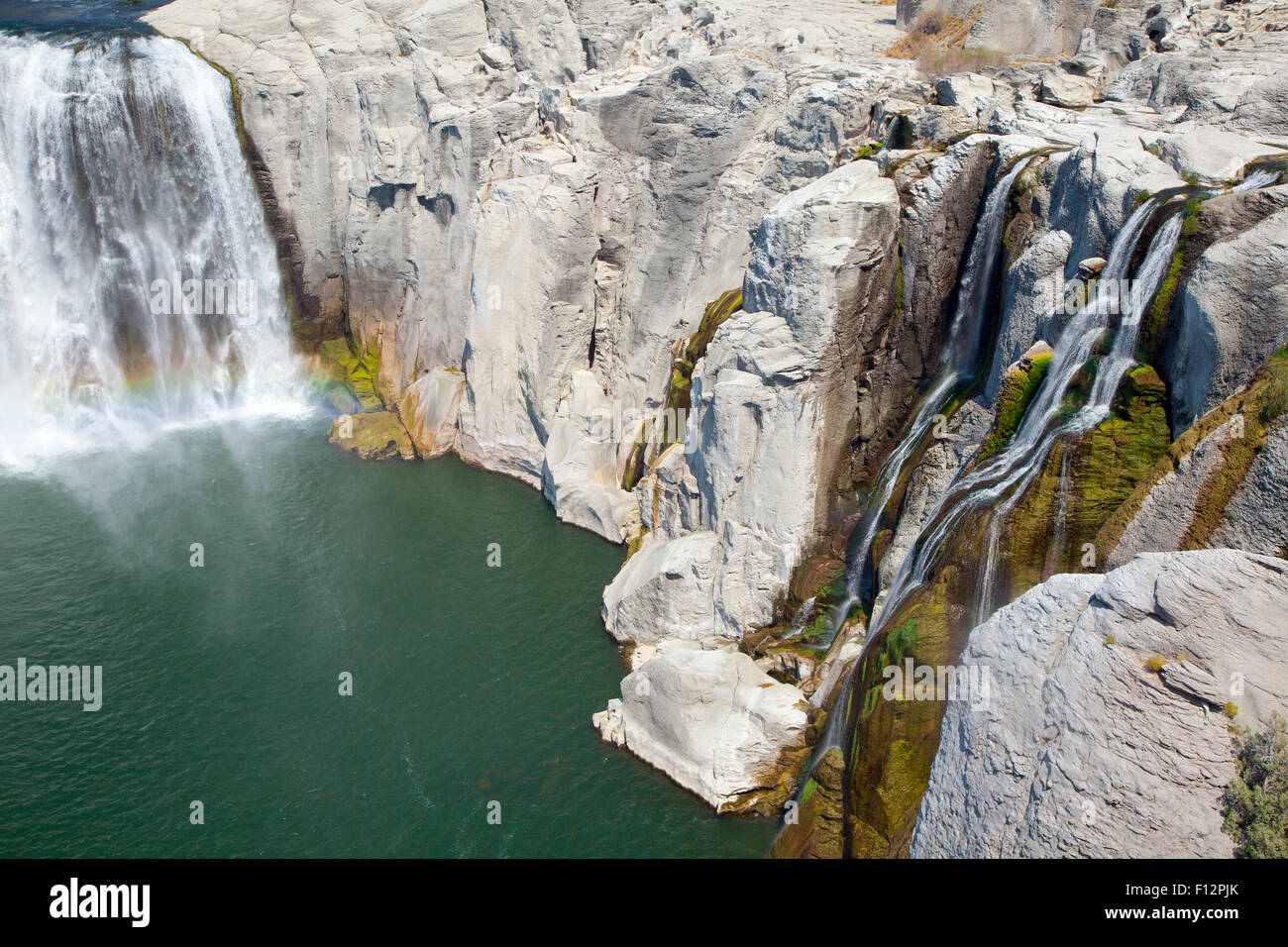 Shoshone Falls, Snake River Canyon che mostra arcobaleno nella tarda estate, Idaho, 2015. Foto Stock