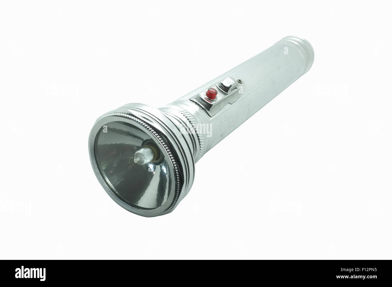 Il vecchio metallo, torcia torcia argento Foto Stock