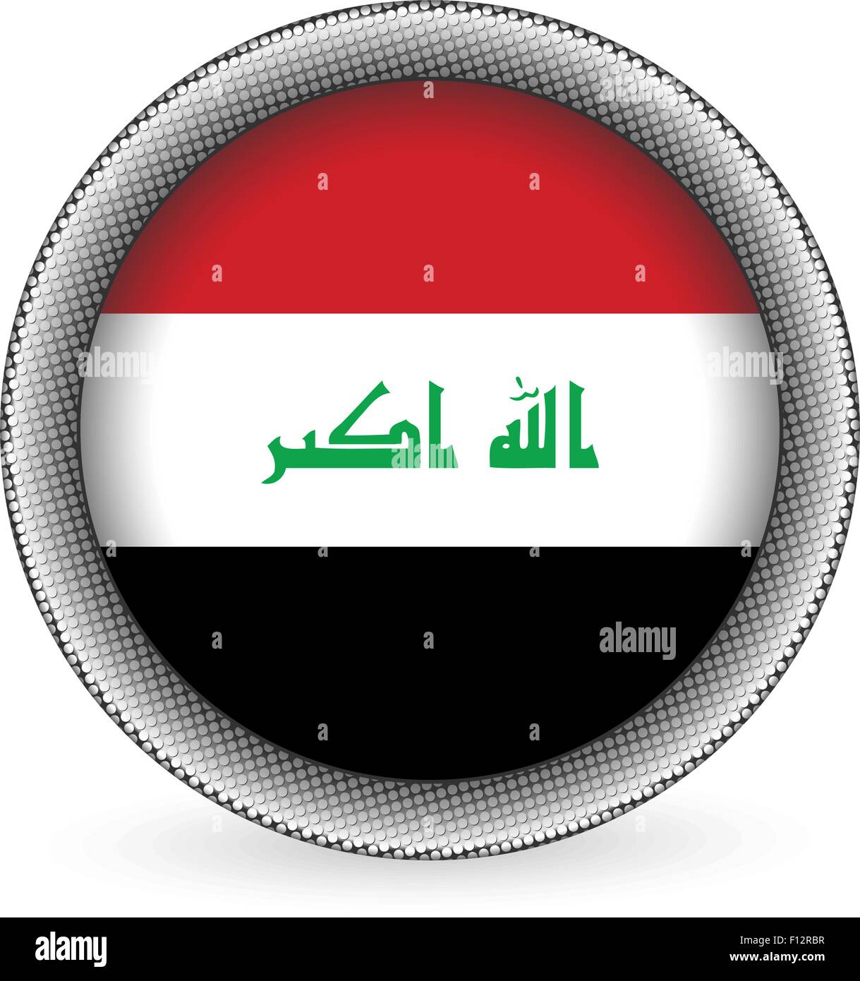 Iraq bandiera pulsante su uno sfondo bianco. Illustrazione Vettoriale. Illustrazione Vettoriale